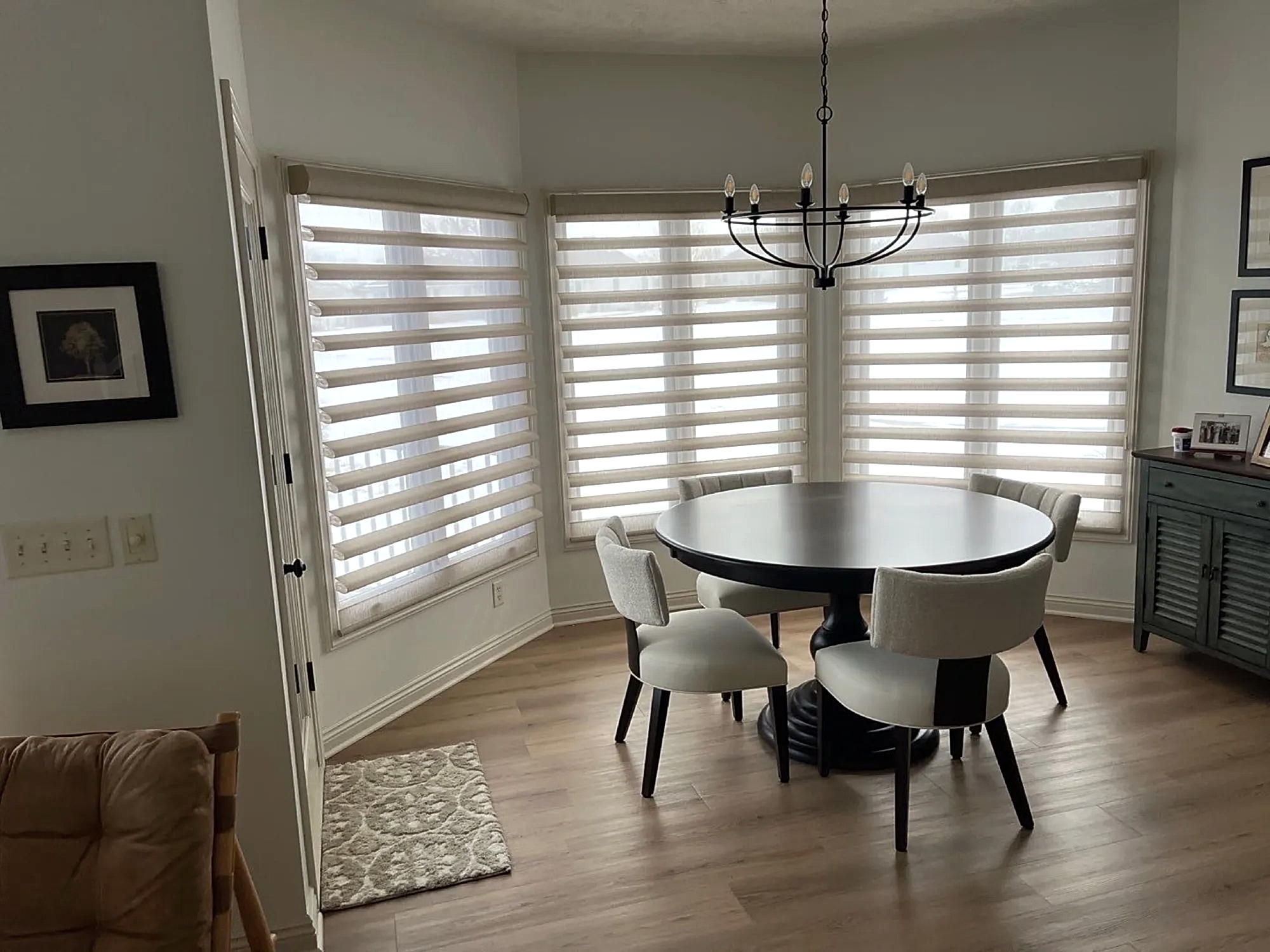 Dining Room Sheer Shades Bay Windows